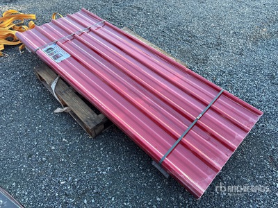 Quantity of (30) 3 ft x 7 ft 10 in Polycarbonate Roof Panel Red (Unused)