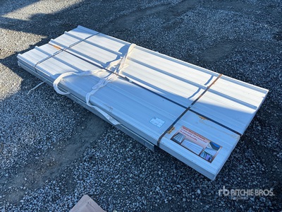 Quantity of (70) 3 ft x 7 ft 10 in White Metal Roof Panels (Unused)