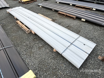 Quantity of (30) 3 ft x 16 ft White Metal Roof Panels (Unused)