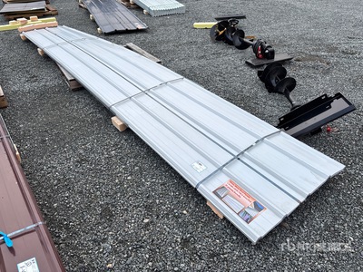 Quantity of (20) 3 ft x 19 ft 8 in White Metal Roof Panels (Unused)