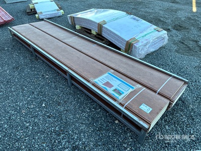 Quantity of (20) 15 in x 11 ft 10 in Polyurethane Insulated Metal Wall Panels Wood Grain (Unused)