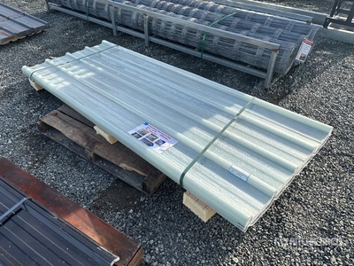 Quantity of (30) 35 in x 7 ft 10 in Clear Polycarbonate Sheet Roofing Panels (Unused)