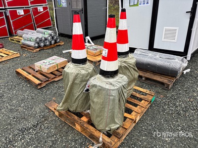 Quantity of (60) Fluorescent Safety Highway Cones (Unused)