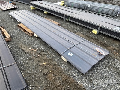 Quantity of (30) 3 ft x 16 ft Grey Metal Roof Panels (Unused)