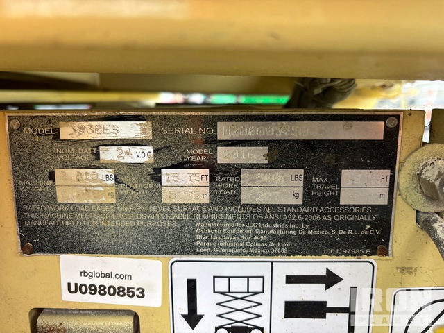 ELEVADOR TIJERA 2016 JLG 1930ES