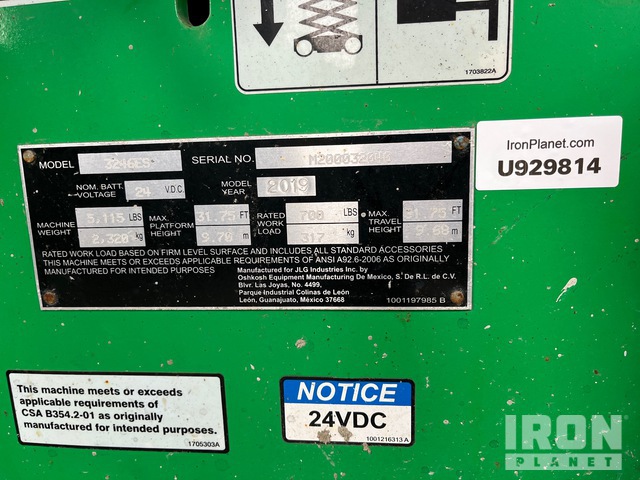 ELEVADOR TIJERA 2019 JLG 3246ES