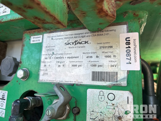 ELEVADOR TIJERA 2016 SKYJACK SJIII3226