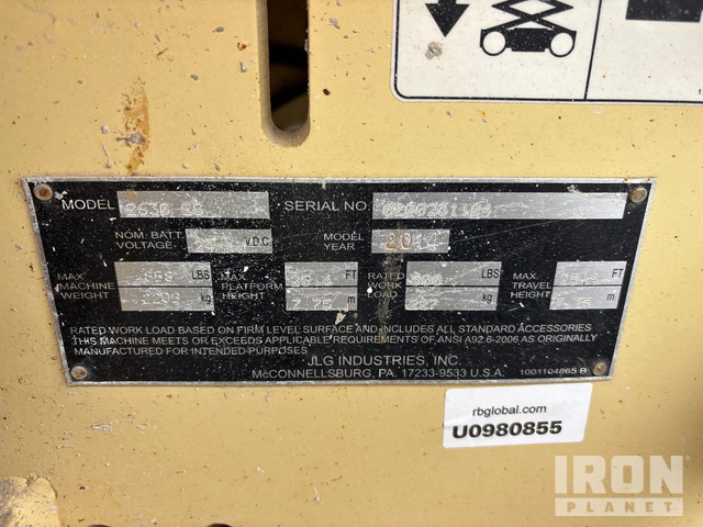 ELEVADOR TIJERA 2014 JLG 2630ES