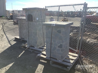 Quantity of (3) (1) Tumbled Bluestone Mailbox & (2) Tumbled Bluestone Pillars