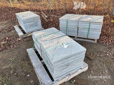 Quantity of (3) Pallets of 24 in x 36 in x 1 in Thermal Bluestone Pattern Stone