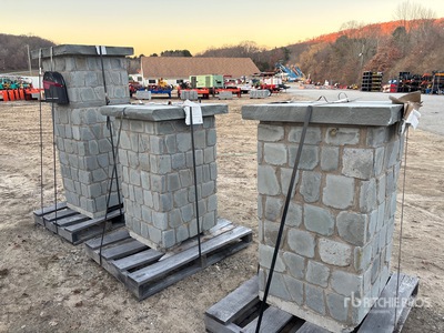 Quantity of (1) Tumbled Bluestone Mailbox & (2) Tumbled Bluestone Pillars