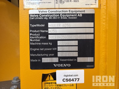 2023 Volvo A25G Wywrotka przegubowa