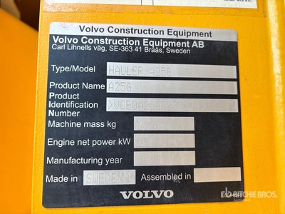 2023 Volvo A25G Camión Dumper Articulado