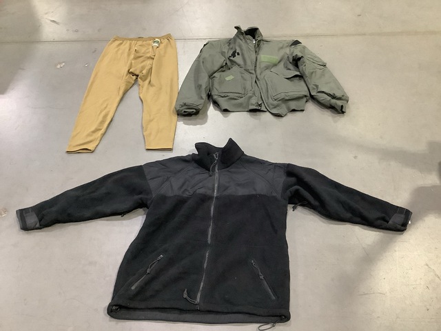 (1) Flyer's Jacket, (10) Pairs of Cold Weather Drawers & Assorted Items