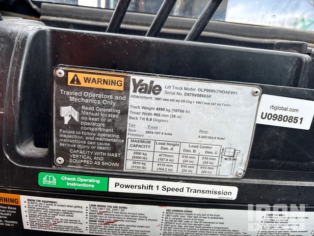 MONTACARGAS 2017 YALE GLP060VXNDAE091