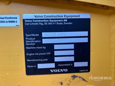 2018 Volvo A45G Camión Dumper Articulado