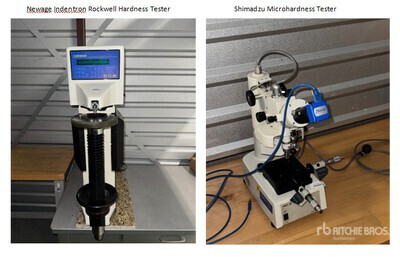 Quantity of (2) Electric Hardness Testing Equipment Newage Indentron Rockwell Tester and Shimadzu Microhardness Tester Divers Autres