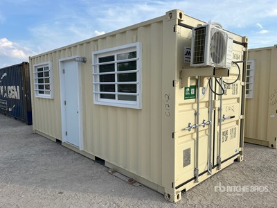 2025 20 ft x 8 ft Skid-Mounted Storage Container Mobile Office (Unused)