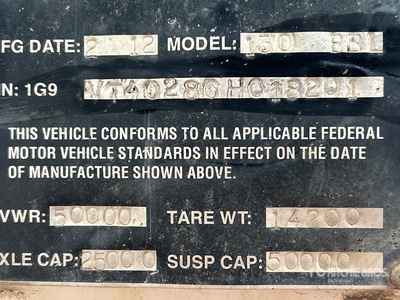 2012 Galyean 130 bbl T/A バキュームトレーラー