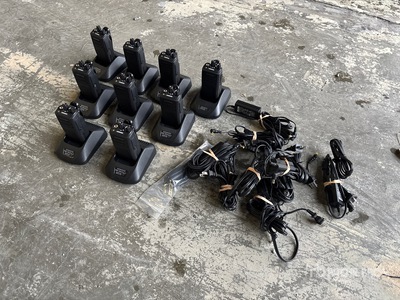 Quantity of (9) Kenwood NEXEDGE NX-3320-K UHF 400-520 MHz Digital/Analog Portable Radios