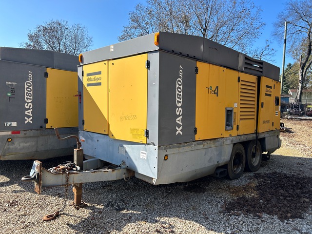 2012 Atlas Copco XAS 1800 JD7 1800 cfm Mobile Air Compressor (Inoperable)