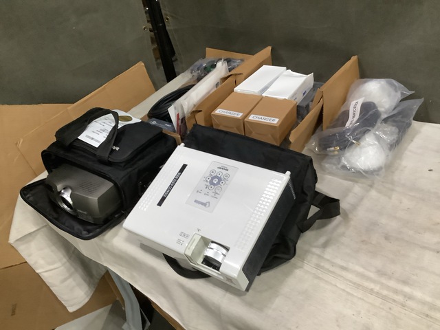 (1) Projector, (3) Video Projection Sets & Assorted Items