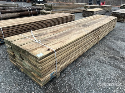 Quantity of (40) 2 in x 12 in x 18 ft Surplus Pressure Treated Timmerhout