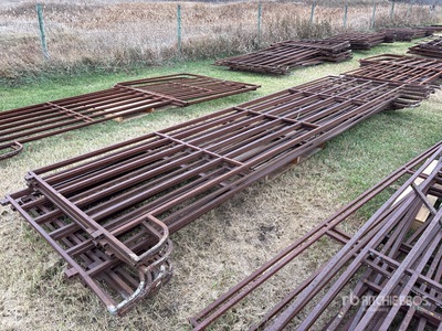 Quantity of (9) Steel 16 Ft Vee Poort