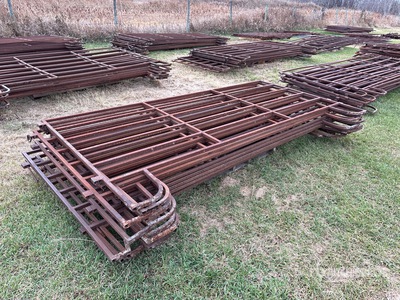 Quantity of (12) Steel 12 Ft Vee Poort