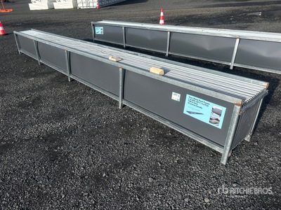 Quantity of (30) Grey Metal Roof Panels (Unused)