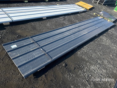 Quantity of (30) Grey Metal Roof Panels (Unused)