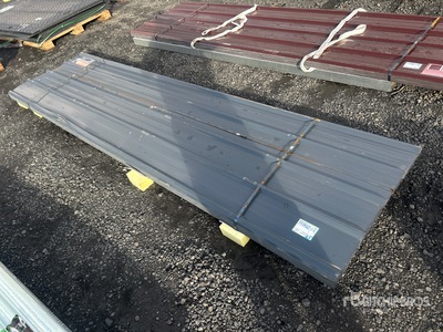 Quantity of (70) Grey Metal Roof Panels (Unused)