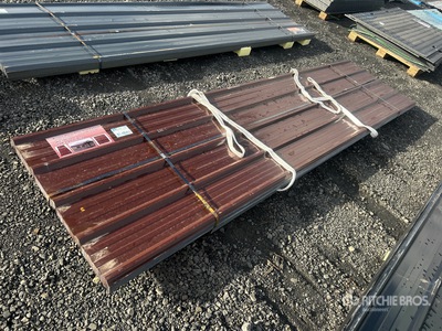 Quantity of (70) Brown Metal Roof Panels (Unused)
