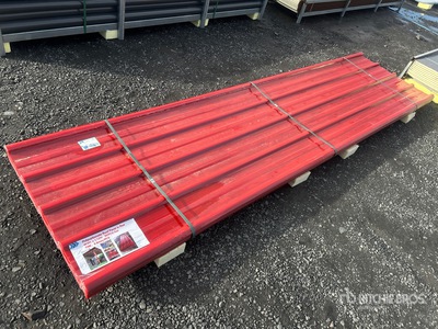 Quantity of (30) Red Polycarbonate Roof Panels (Unused)