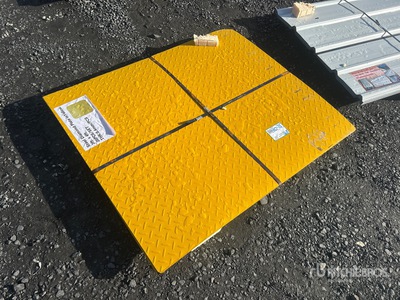 Quantity of (20) 3 ft x 4 ft (0.4 mm Thick) Yellow Diamond Steel Plates (Unused)