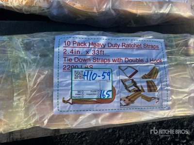 Quantity of (10) 2.4 in x 33 ft Yellow Heavy Duty Ratchet Straps Articoli da ferramenta e di consumo (Unused)