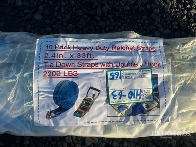 Quantity of (10) 2.4 in x 33 ft Heavy Duty Ratchet Straps (Unused)