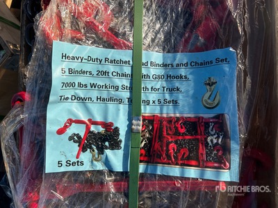 Quantity of Heavy Duty Ratchet Binders & Chains (Unused)