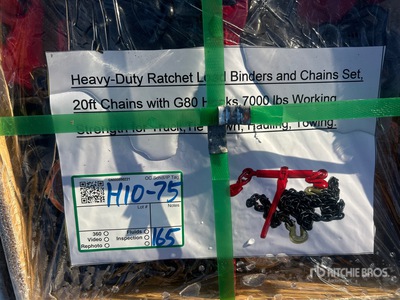 Quantity of Heavy Duty Ratchet Load Binders & Chains Articoli da ferramenta e di consumo (Unused)