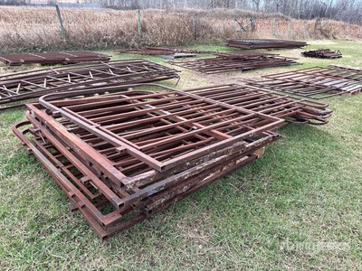 Quantity of (9) Steel 10 Ft Vee Poort