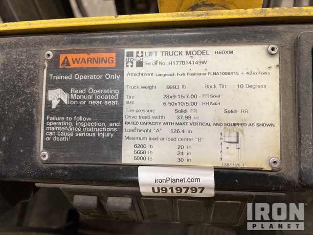 MONTACARGAS 1999 HYSTER H60XM