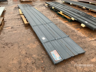 Quantity of (20) 20 ft x 3 ft Grey Metal Roof Panels Divers (Unused)