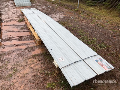 Quantity of (20) 20 ft x 3 ft White Metal Roof Panels Divers (Unused)