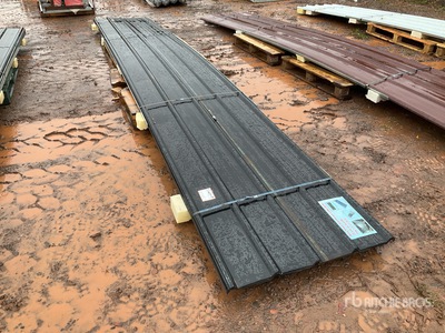 Quantity of (20) 20 ft x 3 ft Black Metal Roof Panels Divers (Unused)
