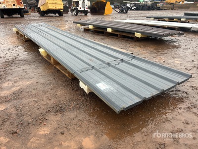 Quantity of (30) 3 ft x 16 ft Grey Metal Roof Panels Divers (Unused)