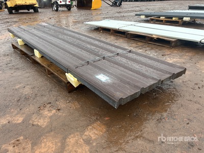 Quantity of (70) 12 ft x 3 ft Brown Metal Roof Panels Divers (Unused)