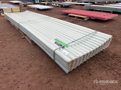 Quantity of (100) 12 ft x 3 ft Clear Polycarbonate Roof Panel (Unused)