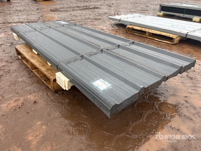 Quantity of (70) 8 ft x 3 ft Grey Metal Roof Panels Divers (Unused)