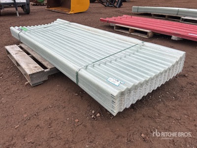 Quantity of (100) 8 ft x 3 ft Clear Polycarbonate Roof Panel (Unused)