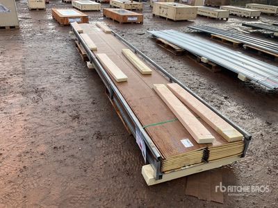 Quantity of (20) Pallets of 19.7 ft x 15 in Wood Grain Polyurethane Insulated Metal Wall Panels Divers (Unused)